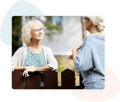 two women talking