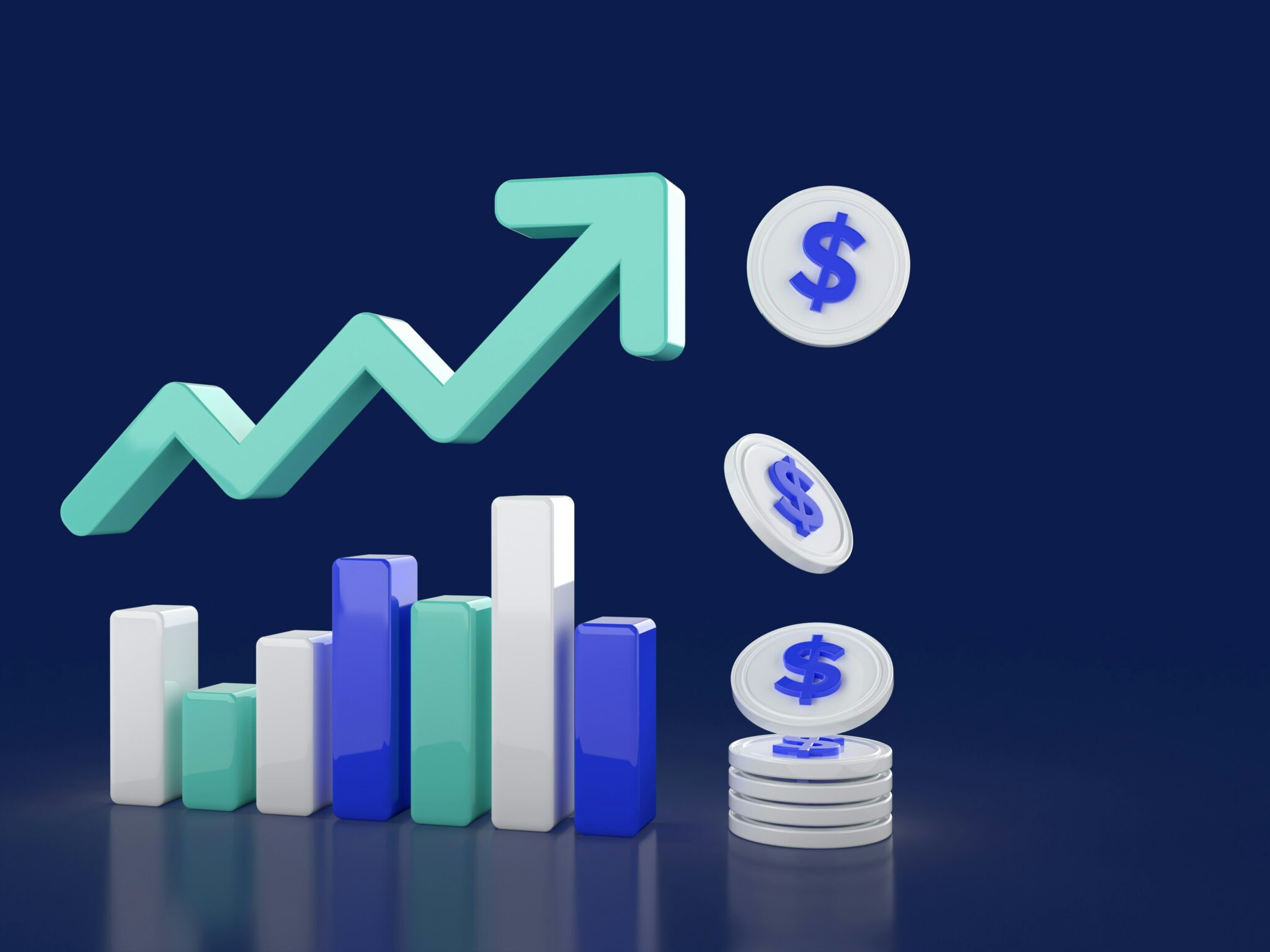 allison-saeng-di9INIIhvj8-unsplash Bar chart and upward arrow showing growth in vacation rental earnings