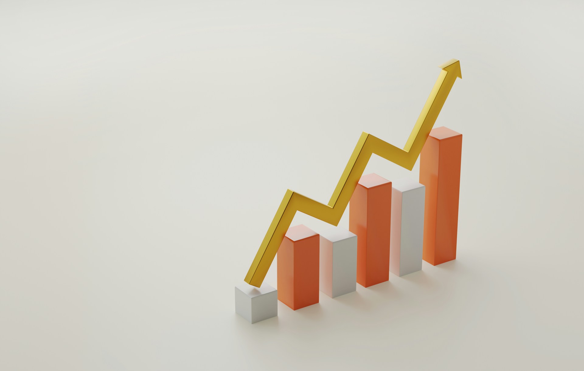 getty-images-2t0RSGjBJC0-unsplash 3D bar chart with upward gold arrow illustrating growing holiday rental bookings in summer